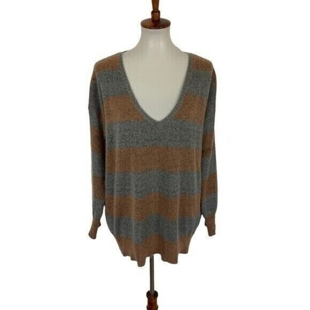 BDG Sweater XS Gray Oversized V Neck Slouchy‎ Indie Grunge Knitwear